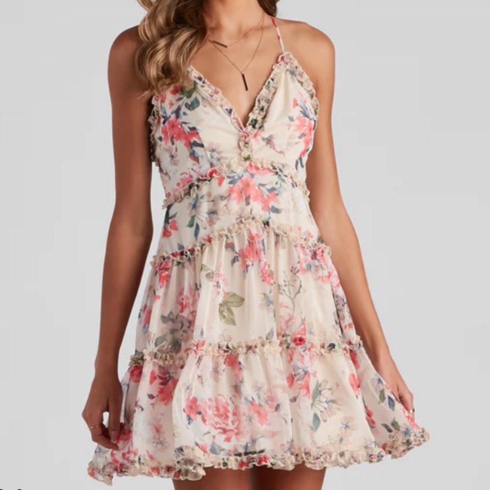 Chiffon Floral Skater Dress